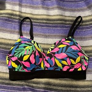 PINK Victoria's Secret Multicolor Leaf Bikini Top